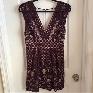 Free People burgundy lace dress